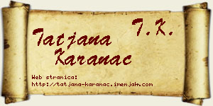 Tatjana Karanac vizit kartica